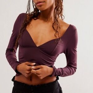 Free People Duo Corset Long-Sleeve Cami in Vintage Wine